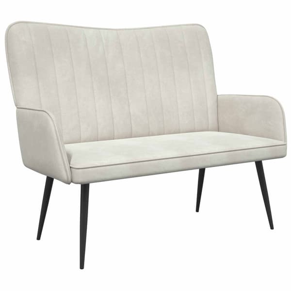Tvåsitssoffa Kräm 115 x 61 x 87 cm Sammet