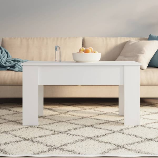 Soffbord vit 101x49x52 cm konstruerat trä