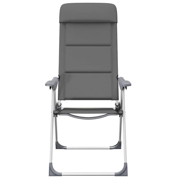 Campingstolar 2 st grå 58x69x111 cm aluminium
