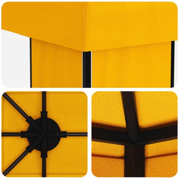 Trädgårdsgazebo 6 x 3 m Gul Polyester och Stål 190