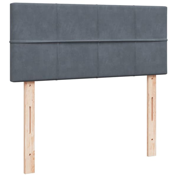 Ramsäng med madrass mörkgrå 120x200 cm sammet