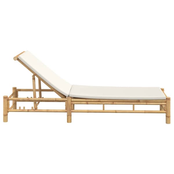 Solsäng med dynor 55x199x30 cm bambu