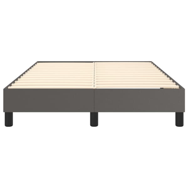 Boxspring-sängram grå 120x200 cm konstläder