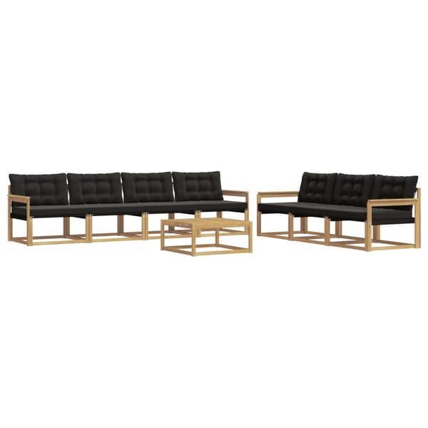 Utomhussoffset 8 pcs Vit och svart