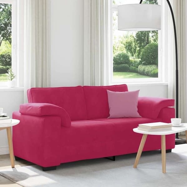 Tvåsitssoffa vinröd 180x77x82 cm sammet