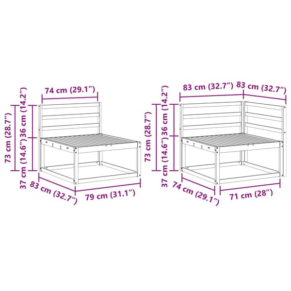 Utomhussoffset 5 pcs Naturlig Massivt Akaciaträ