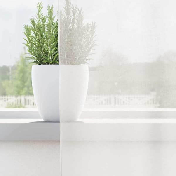 Voile gardiner med stångfickor 2 st vit