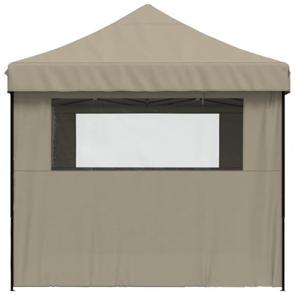 Pop-Up hopfällbart partytält med 4 sidoväggar taupe