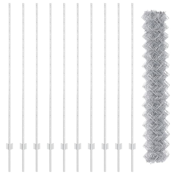 Stängsel med stolpe Silver 1,6 x 10 m Stål