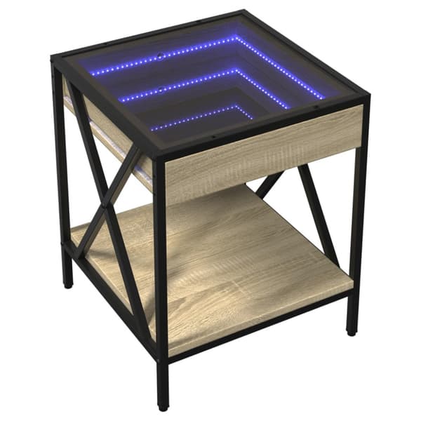 Sängbord med Infinity LEDs sonoma-ek 40x40x49 cm