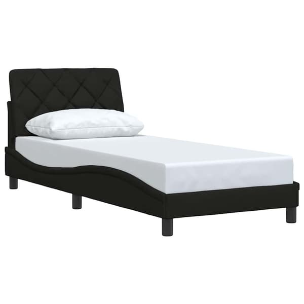Bed Frame without Mattress Black 90x190 cm Fabric