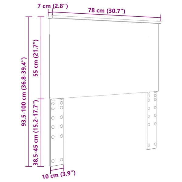 Huvudgavel BetongGrå 100 cm Konstruerat trä