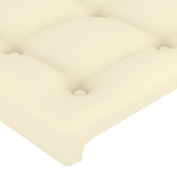 Sänggavel LED gräddvit 83x16x118/128 cm konstläder