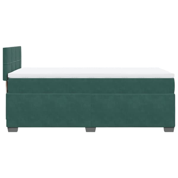 Ramsäng med madrass mörkgrön 90x200 cm sammet