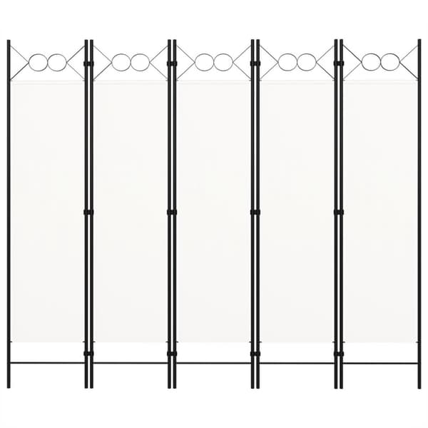 Rumsavdelare 5 paneler vit 200x180 cm