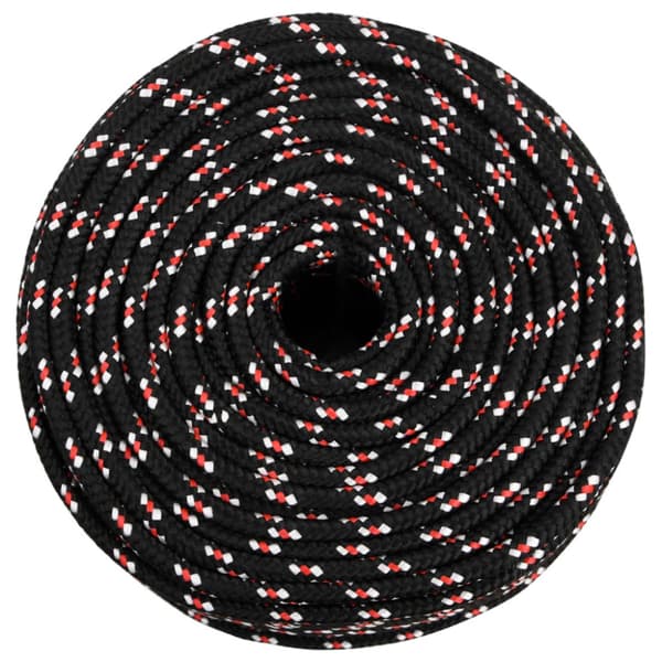 Båtlina svart 6 mm 25 m polypropen