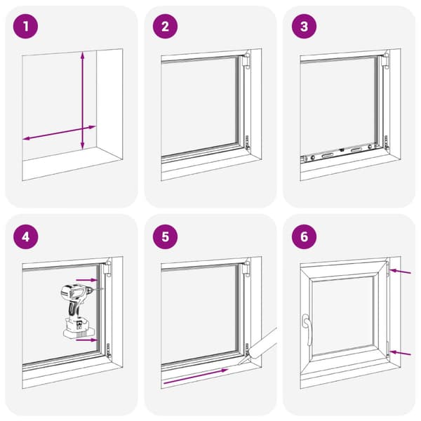 Källarfönster RISOR 55 x 55 cm PVC och glas