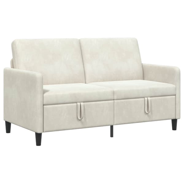 Soffa med förvaring Gräddvit 152 x 78 x 87 cm Polyester