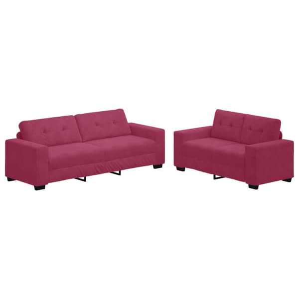 Soffa 2 st Vinröd Sammet