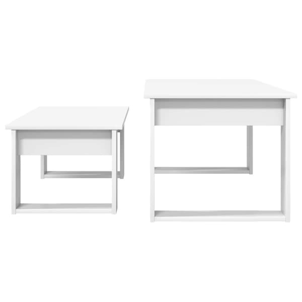 Kaffebordsset 2 pcs Vit Konstruerat trä