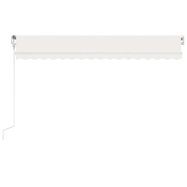 Automatisk markis med vindsensor & LED 450x300 cm gräddvit
