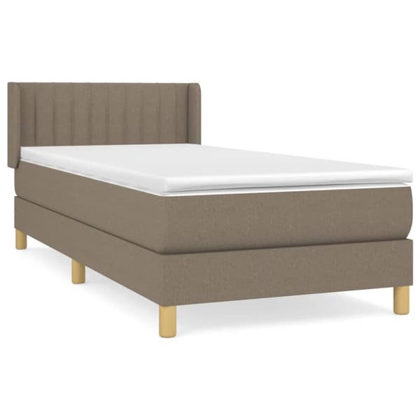 Ramsäng med madrass taupe 80x200 cm tyg
