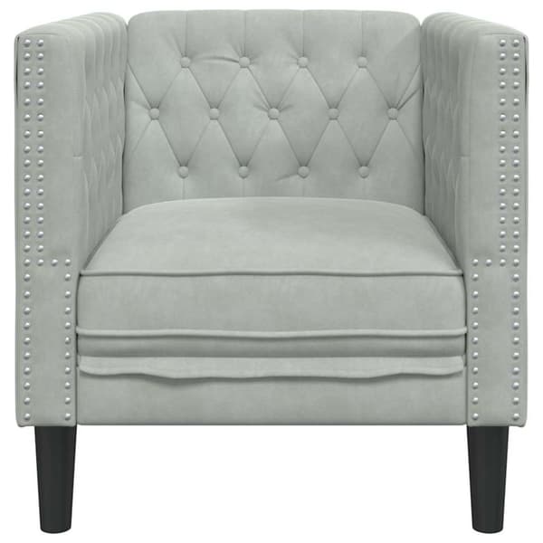 Soffa Ljusgrå 74,5 x 71 x 70,5 cm Sammet