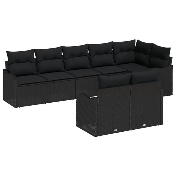 Trädgårdsoffset 8 pcs Svart konstrotting
