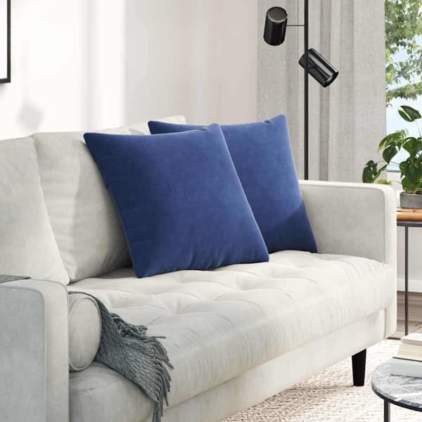Sofakuddar 2 pcs Polisblå 50 x 50 cm Kordread tyg