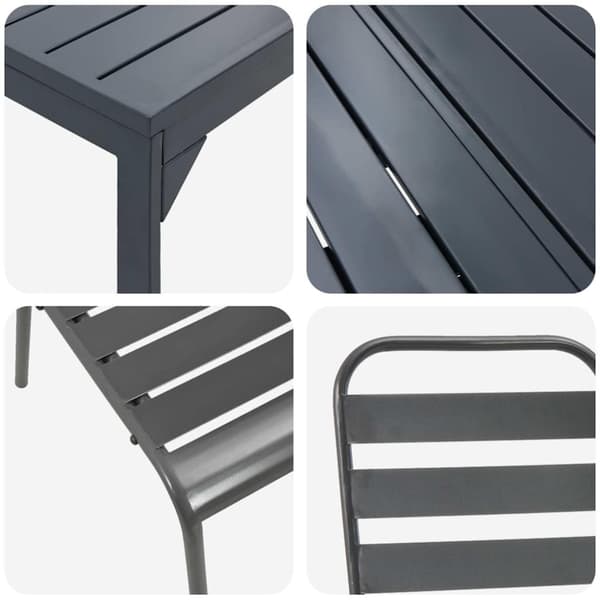 Trädgårdsmöbelset 7 pcs Antracit Pulverlackerad stål