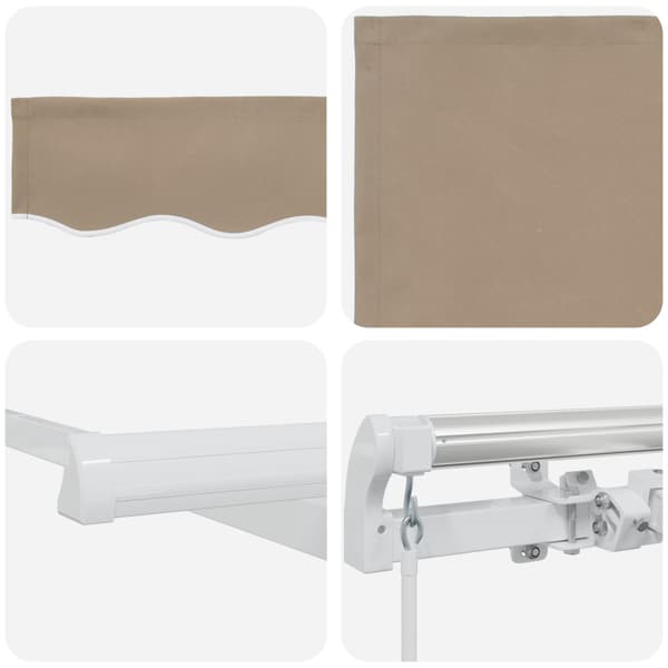 Utfällbar markis Beige 500 × 350 cm Polyester och aluminium