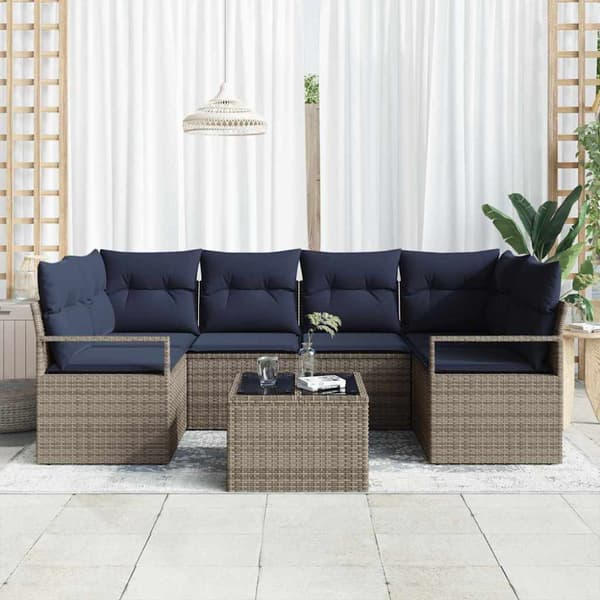 Soffset 7 pcs Grå och Blå konstrotting