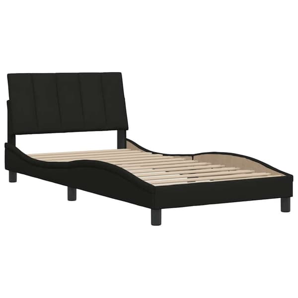 Bed Frame without Mattress "Hanko" Black 100x200 cm Fabric