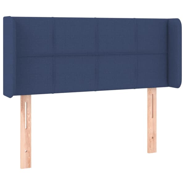 Sänggavel LED blå 93x16x78/88 cm tyg