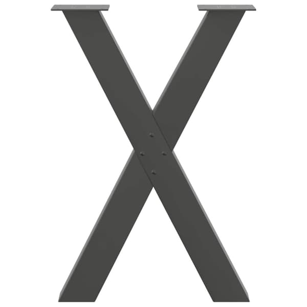 Matbordsben X-formade 2 st antracit 60x(72-73) cm stål