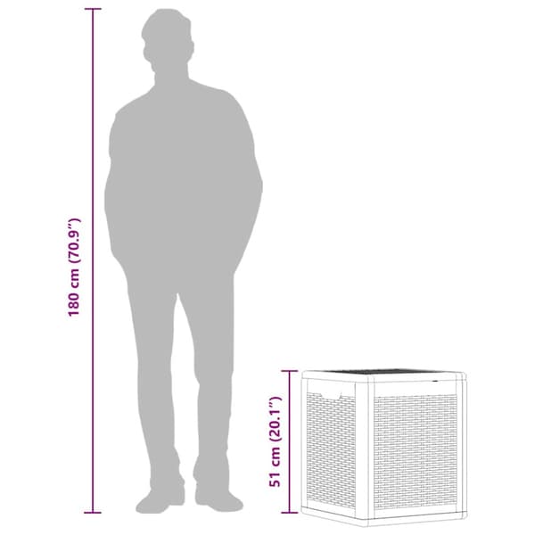 Dynbox 90 liter svart PP-rotting