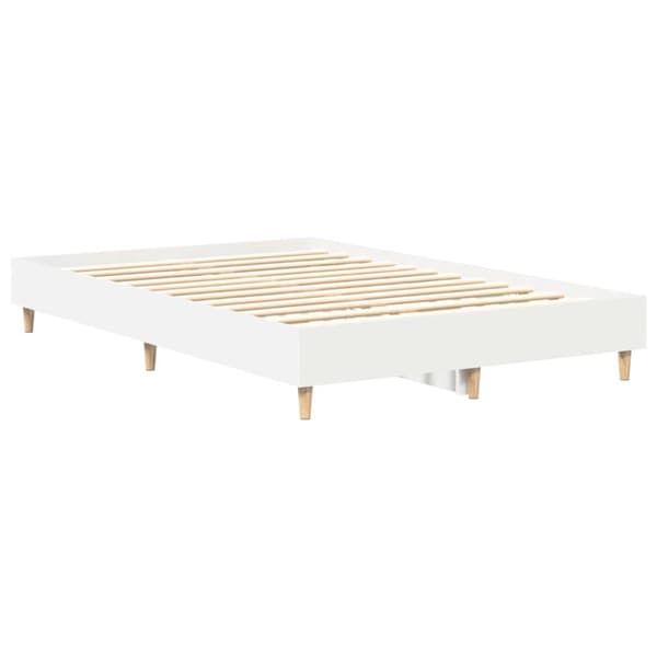 Sängram Vit 137 x 190 cm Konstruerat trä