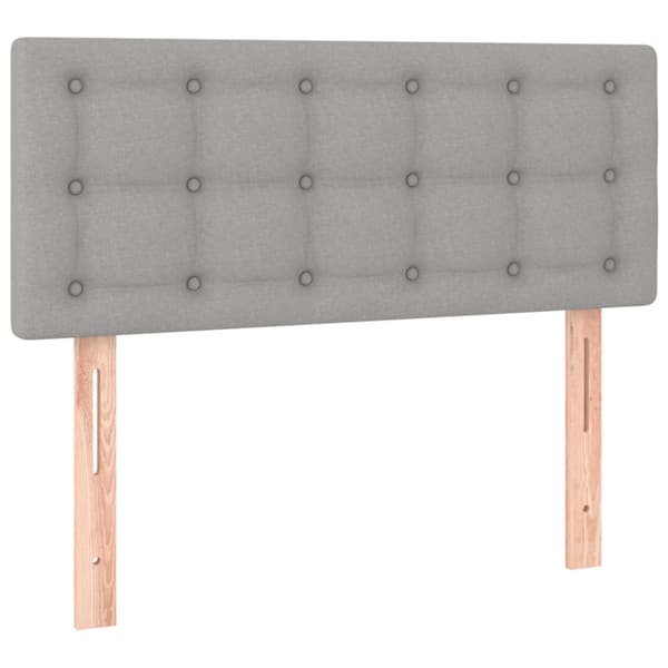 Ramsäng med madrass ljusgrå 100x200 cm tyg