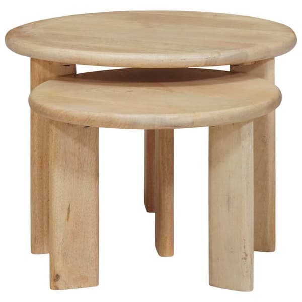 Nesting Kaffe Bord 2 pcs Svart Massivt mangoträ