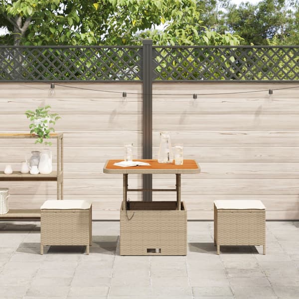 Trädgårdsmöbelset Beige konstrotting