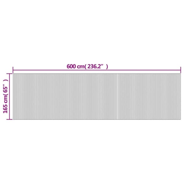 Rumsavdelare vit bredd 600 cm höjd 165 cm bambu