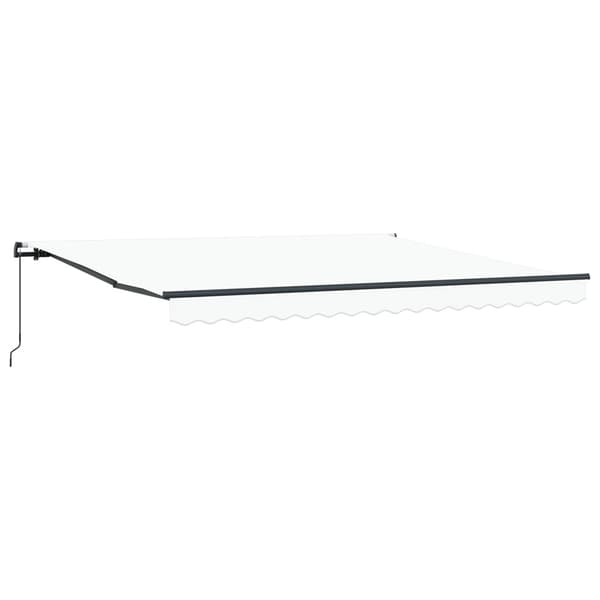 Utfällbar markis Vit 400 × 300 cm Polyester och Stål
