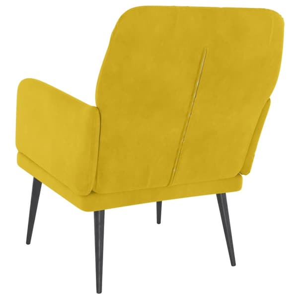 Fåtölj gul 62x79x79 cm sammet