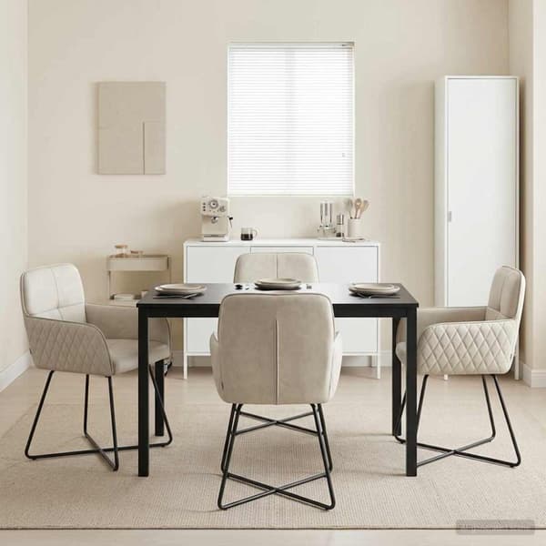 Matstolar 4 pcs Sammet Gräddvit 59 x 56,5 x 86 cm