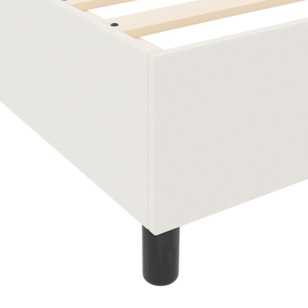 Plattform sängram Kräm 80 x 200 cm Kordread tyg