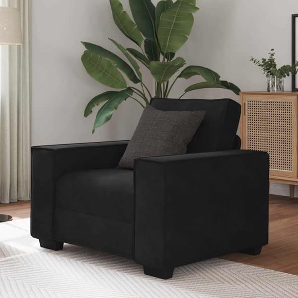 Soffstol svart 100x78x84 cm sammet