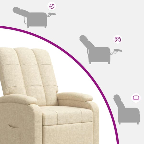 Recliner Gräddvit Tyg