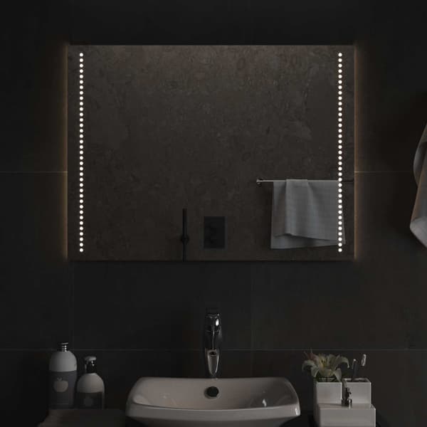 LED Badrumsspegel Transparent 80 x 60 cm härdat glas