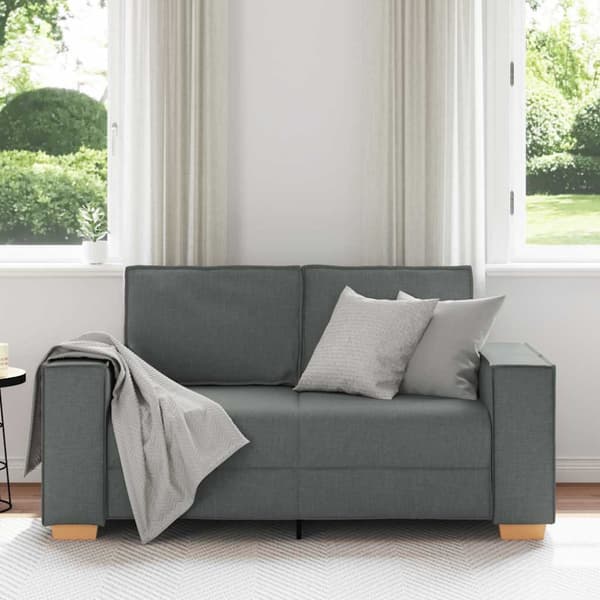 2-sitssoffa mörkgrå 160x78x84 cm tyg