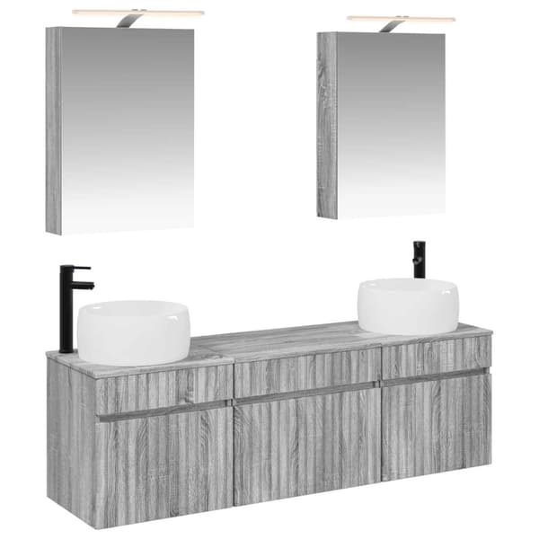 Badrumsskåpsset 5 pcs Grå Sonoma 50 x 14,5 x 70 cm